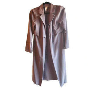 Kensie Draped Open Front Trench Coat – Soft Mauve – Size Small